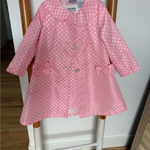 Blueberi Boulevard Pink Polka Dot Kids Coat & Dress Set